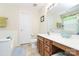 Bright bathroom featuring a tub-shower combination, vanity with lots of storage, and tiled floors at 2111 Savoy Pl, Fort Mill, SC 29707