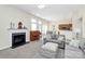 Comfortable living room featuring a fireplace, piano, and open access to dining and kitchen areas at 2111 Savoy Pl, Fort Mill, SC 29707