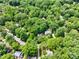 A vibrant neighborhood is showcased from an aerial perspective, filled with lush trees at 2731 Creekbed Ln, Charlotte, NC 28210
