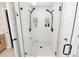 Modern tiled shower with glass door, dual shower heads and built-in niche shelving at 2780 China Grove Rd, Kannapolis, NC 28083