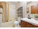 Bathroom featuring a tub, shower, toilet, vanity, and medicine cabinet at 3317 Treyburn Dr, Midland, NC 28107