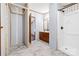 Bathroom with new shower and vanity at 3317 Treyburn Dr, Midland, NC 28107