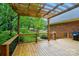 Beautiful back deck offering a covered pergola, railing, and serene views of the backyard at 3804 Bellingham Ln, Charlotte, NC 28215