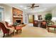 Cozy living room with brick fireplace and classic furnishings at 3804 Bellingham Ln, Charlotte, NC 28215