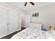 Comfortable bedroom with white dresser, ceiling fan and closet at 4453 Buffalo Shoals Rd, Maiden, NC 28650