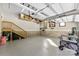 Spacious garage with plenty of storage including overhead racks at 4453 Buffalo Shoals Rd, Maiden, NC 28650