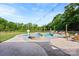 Backyard pool features a spa, patio, and lounge chairs, perfect for relaxing at 4453 Buffalo Shoals Rd, Maiden, NC 28650