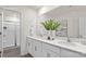 Bright bathroom with a double vanity and a glass-enclosed shower at 448 Berryman Rd, Rock Hill, SC 29732