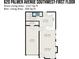 First floor plan featuring a kitchen, dining area, living room, utility room, and garage at 620 Palmer Sw Ave, Concord, NC 28027