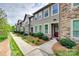 Attractive townhome row with stone accents, complemented by a sidewalk and neatly landscaped front yards at 6842 Berewick Commons Pkwy, Charlotte, NC 28278