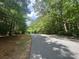 Tree-lined road provides a private and scenic approach to the property at 6868 St Peters Ln, Matthews, NC 28105