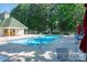 Inviting swimming pool with lounge chairs and shaded tables, perfect for relaxation and recreation at 7905 Sedgebrook E Dr, Stanley, NC 28164