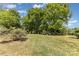 Spacious backyard with mature trees and lush green lawn offers plenty of room for outdoor activities at 910 E Center Ave, Mooresville, NC 28115
