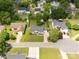 Aerial view of a home, showcasing its well-maintained lawn, landscaping, and neighborhood at 9916 Meadowmead Ct # 17, Charlotte, NC 28273