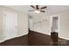 Spacious bedroom features hardwood floors, large closet, and ensuite bathroom at 9916 Meadowmead Ct # 17, Charlotte, NC 28273