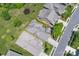 Aerial view of homes with well-maintained lawns in residential neighborhood at 11008 Round Rock Rd, Charlotte, NC 28277