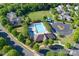 Aerial view of community with pool, clubhouse, and other amenities at 11008 Round Rock Rd, Charlotte, NC 28277