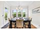 Bright dining room with a view to the back yard, complete with a stylish table and seating for eight at 1128 Rosecliff Dr, Marvin, NC 28173