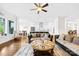Inviting living room with hardwood floors, stylish furniture, and an open layout to the kitchen and dining area at 1128 Rosecliff Dr, Marvin, NC 28173