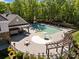 Community pool featuring a splash area and plentiful lounge seating under pergola at 1149 Grand Oak Dr, Waxhaw, NC 28173