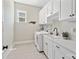 Bright laundry room with modern washer and dryer, a sink, and ample cabinet space at 1149 Grand Oak Dr, Waxhaw, NC 28173
