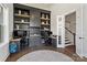 Spacious home office featuring custom built-ins, wood floors, and natural light at 1149 Grand Oak Dr, Waxhaw, NC 28173