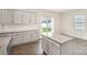 Modern kitchen with granite countertops, lots of cabinets, and a sliding door to the backyard at 138 Maritime St, Mooresville, NC 28117