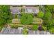 Beautiful aerial view of the home, landscaping, and manicured lawns at 1550 High St, Charlotte, NC 28211