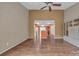 A spacious living area with high ceilings, hardwood floors, and modern fixtures at 2008 Taras Trace Dr, Statesville, NC 28625