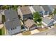 Aerial view of home with fenced backyard at 209 Helton Ln, Fort Mill, SC 29708