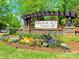 Hunton Forest community entrance sign with colorful flowers and manicured landscaping at 413 Hunton Forest Dr, Concord, NC 28027