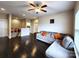 Open living room featuring hardwood floors and neutral paint throughout at 413 Hunton Forest Dr, Concord, NC 28027