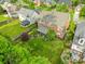 Aerial view of the home with large, manicured backyard and mature landscaping at 619 Vega Nw St, Concord, NC 28027