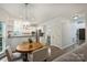 Open-concept kitchen with white cabinetry and a dining area, adjacent to the living space at 6723 Joliette Ln, Charlotte, NC 28277