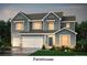 Charming two-story home featuring a two-car garage, manicured lawn, and classic farmhouse-style architecture at 113 Jentri Way, Mooresville, NC 28115