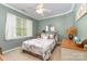 Cozy bedroom with soft natural light, Paris themed decor and inviting furnishings perfect for rest and relaxation at 13406 Ada Ct, Charlotte, NC 28213