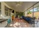 Covered patio with modern outdoor seating and backyard views at 13406 Ada Ct, Charlotte, NC 28213
