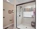 Bathroom features a glass enclosed shower with a window and seat at 1534 Buffalo Shoals Rd, Lincolnton, NC 28092