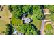 Aerial view showcasing lush landscaping surrounding the property at 1721 White Pond Ln, Waxhaw, NC 28173