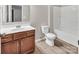 Well-maintained bathroom featuring a modern vanity, toilet, and tub/shower combo at 2751 Bramble Ridge Ct, Charlotte, NC 28215