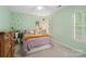 Inviting bedroom with lilac bedding, colorful wall art and natural light from the window at 3134 Old Chapel Ln, Charlotte, NC 28210