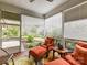 Screened porch with lounge chairs, colorful rug, and views of the landscaped backyard at 3333 Oliver Stanley Trl, Lancaster, SC 29720