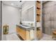 Contemporary bathroom with floating vanity, minimalist lighting, and modern finishes at 444 Starnes Circle Dr, Taylorsville, NC 28681