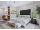 Bright, airy main bedroom with a sleek design and ensuite bathroom and closet at 444 Starnes Circle Dr, Taylorsville, NC 28681