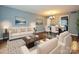 Cozy living room with neutral furniture, area rug, hardwood floors, and decorative wall art at 4609 Coronado Dr, Charlotte, NC 28212