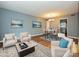 Comfortable living room featuring neutral furniture, area rug, and modern artwork at 4609 Coronado Dr, Charlotte, NC 28212