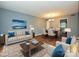 Cozy living room with modern furniture, area rug and dining room access at 4609 Coronado Dr, Charlotte, NC 28212