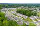 An aerial view of a community with houses, roads and trees at 614 Oldham Ln, Rock Hill, SC 29732