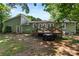Green home exterior featuring a wooden deck in a spacious backyard at 619 Archibald Rd, Concord, NC 28025