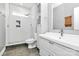 Modern bathroom with a tiled shower, sleek sink, and modern fixtures at 9930 Karras Commons Way, Matthews, NC 28105